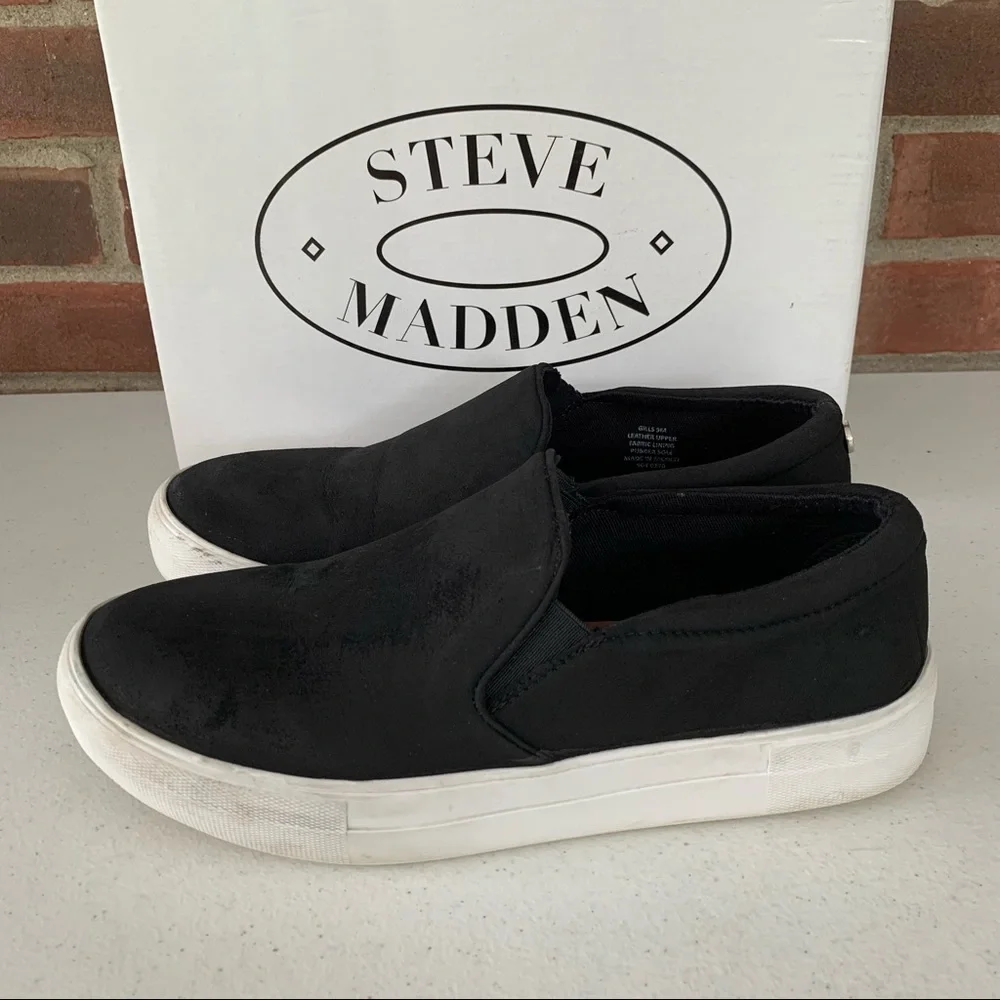Steve Madden Gills black suede slip on flats women’s size US 9 M - Picture 5 of 8